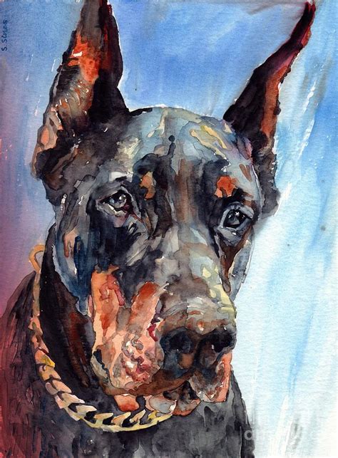 Doberman Pinscher Painting By Suzann Sines Pixels