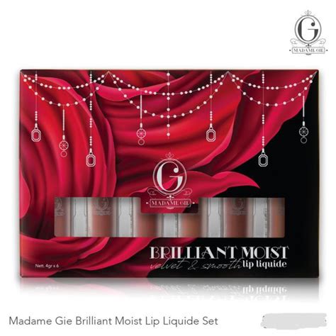 1 BOX SET MADAME GIE BRILLIANT MOIST VELVET SMOOTH LIP LIQUIDE