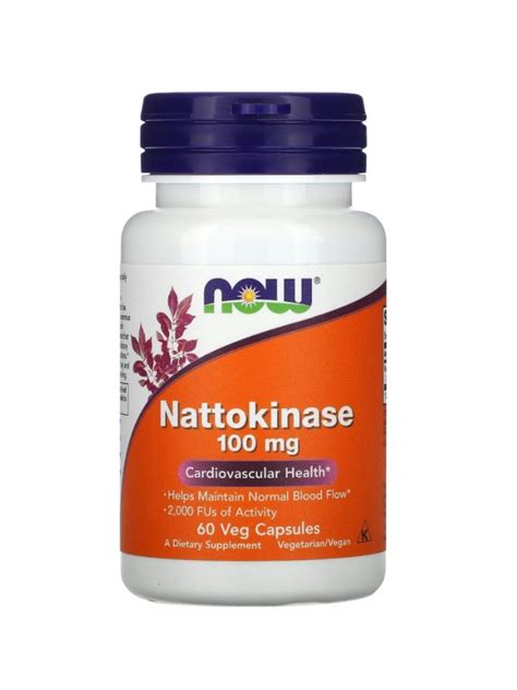 NOW FOODS Наттокиназа 60 капсул - купить с доставкой по выгодным ценам ...
