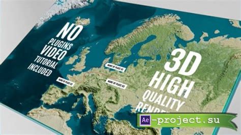 Videohive D Physical Map Europe Project For After