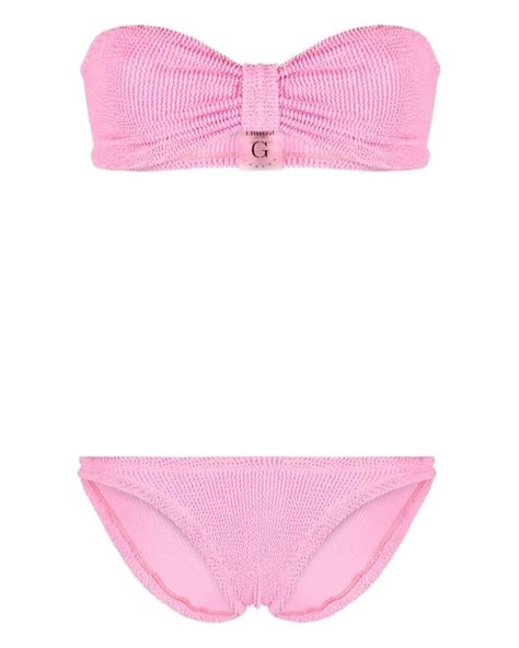 Hunza G Jean Crinkled Bikini In Pink Lyst