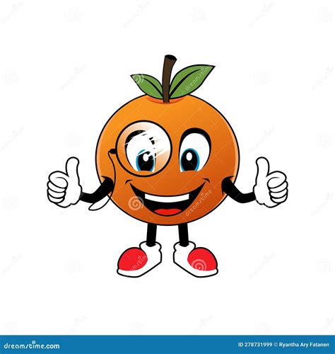 Mascota De Dibujos Animados De Frutas De Color Naranja Sonriente Con