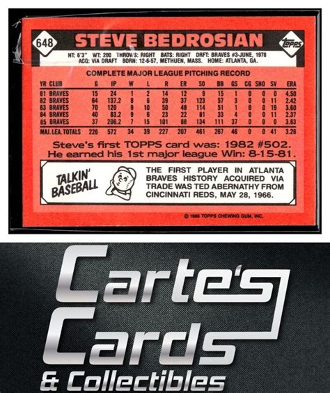 Steve Bedrosian Topps Tiffany Atlanta Braves Ebay