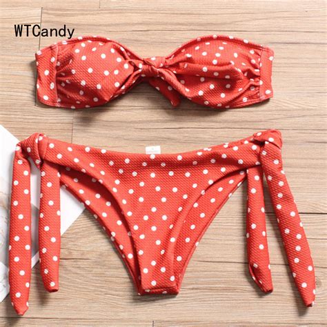 WTCandy Novo Especial tecido Bow Bikini Set Mulheres Sexy Bandagem Biquini Feminino Impressão