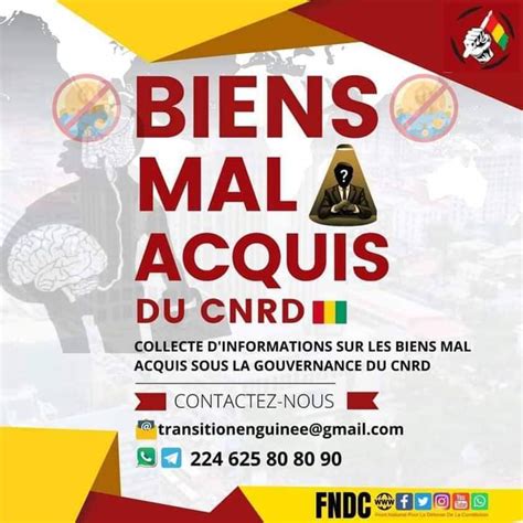 Communiqu Du Fndc Sur Les Biens Mal Acquis Sous La Gouvernance Du Cnrd