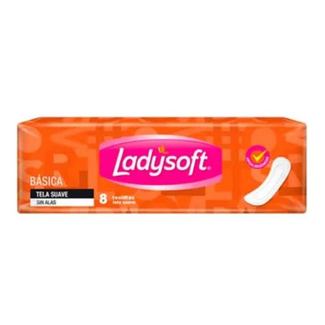 Ladysoft Toallas Higiénicas Básica Tela Suave Sin Alas x 8 und