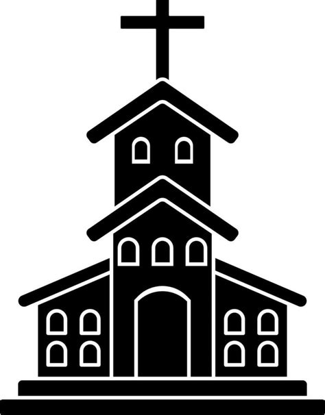 Black and White church icon in flat style. 24276657 Vector Art at Vecteezy