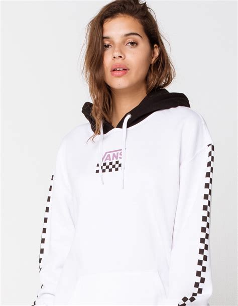 VANS Checkered Womens Oversized Hoodie - WHITE | Tillys