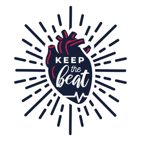 Keep The Beat Heart Pulse Badge Sticker Health Transparent Png And Svg