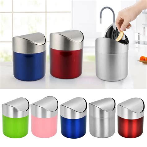 L Stainless Steel Table Car Dust Trash Bin Waste Lid Pp Aliexpress