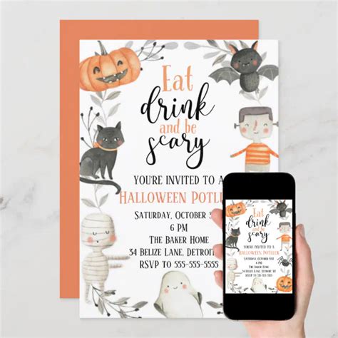 Halloween Potluck Party Invitation Zazzle