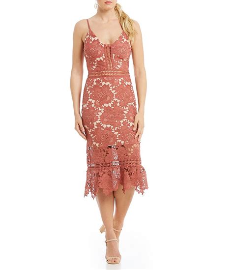 Gianni Bini Camilla Lace Sheath Midi Dress Dillards