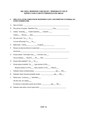 Fillable Online Dec Alaska Oil Spill Response Checklist Dispersant Use