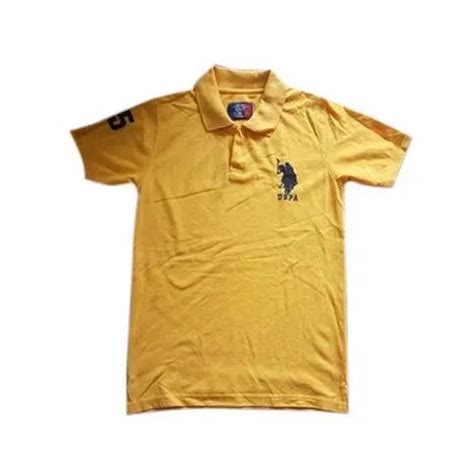 Plain Promotional Yellow Half Sleeve Polo Neck T Shirt At Rs 200piece In Mumbai