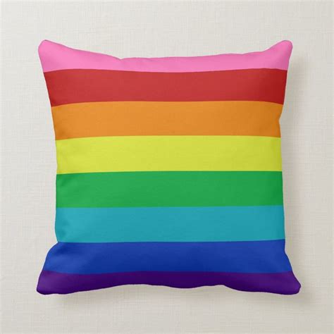 Bold Rainbow Stripes Lgbtq Throw Pillow Throw Pillows Rainbow Gay Pride Gay Pride