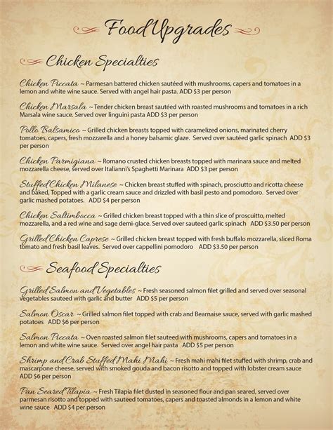 Catering Menu — Italianni's Hurst