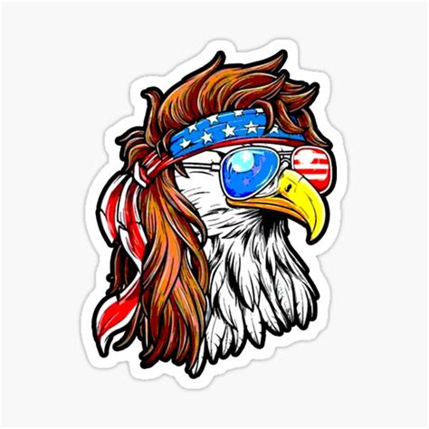 Patriotic Bald Eagle Mullet Usa American Flag Sticker For Sale By