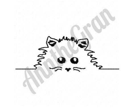 Cat Outline Embroidery Design. Machine Embroidery Design. Kitten Head Embroidery Pattern. Cat ...