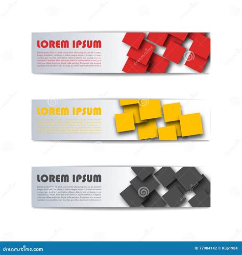 A Set Of Web Banners Vector Illustration Stock Vector Illustration