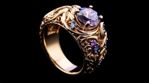 Premium AI Image | purple diamond ring engagement ring