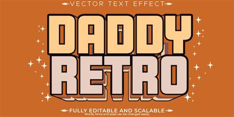 Retro Bearbeitbarer Text Effekt Bearbeitbarer Daddy Und Vintage Text