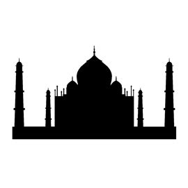 Taj Mahal Silhouette Stencil | Free Stencil Gallery