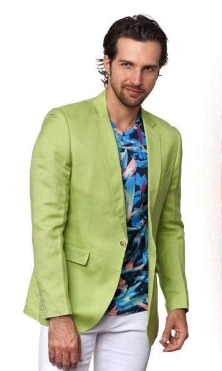 Mens Linen Blazer Mint