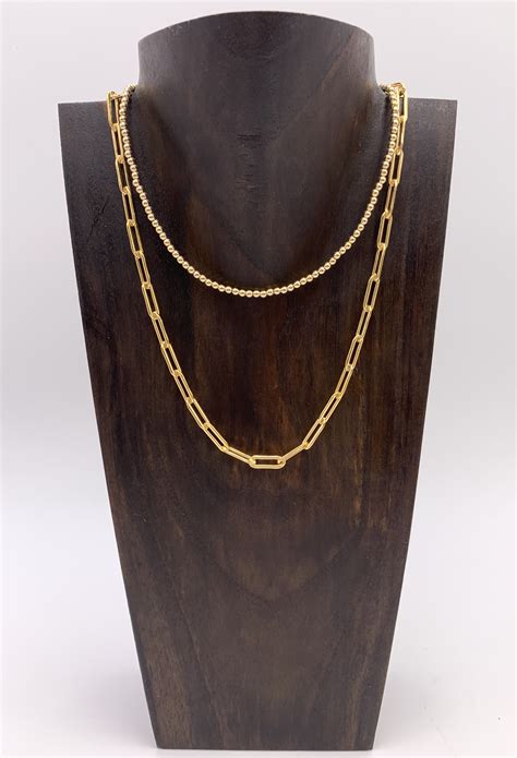 Gold Filled Paper Clip Chain Necklace Kim Ashley Design