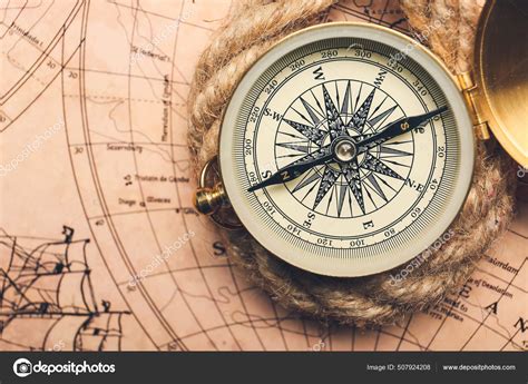 Old Compass Vintage World Map Stock Photo By Serezniy 507924208