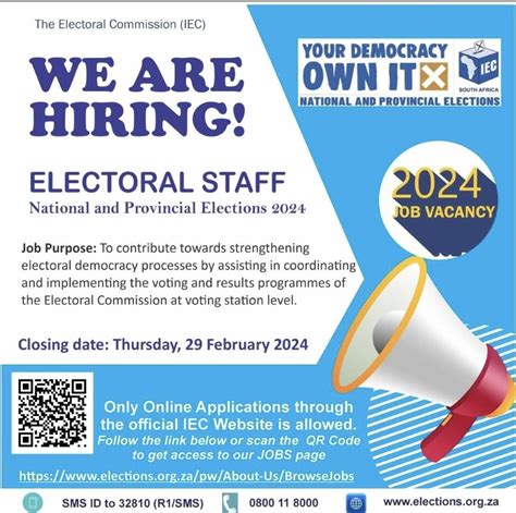 Iec E Recruitment For The National Provincial Elections George