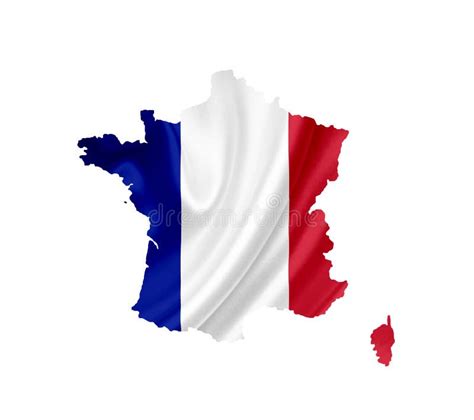 Map Of France With Waving Flag Isolated On White Stock Image - Image of icon, east: 151736525