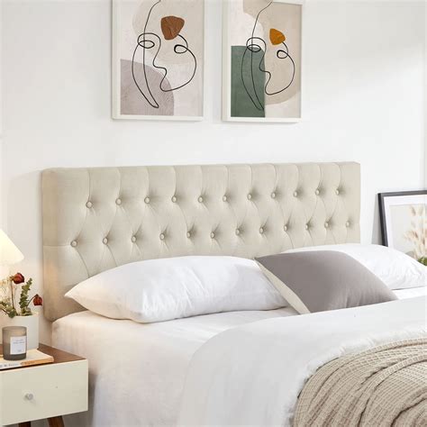 Snapklik.com : Kingfun Tufted Upholstered Queen Size Bed Headboard In Modern Button Design ...