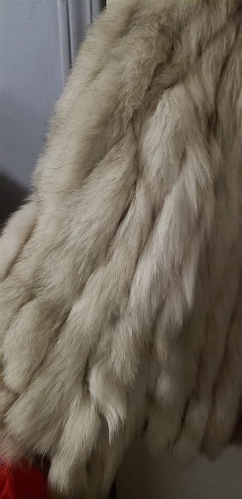 Beautiful Saga Blue Fox Fur Coat Size Medium EBay