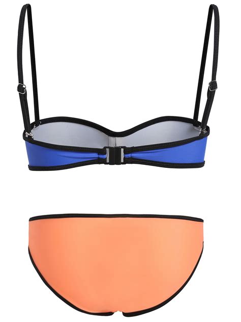 Colour Block Spaghetti Strap Bikini Set SheIn Sheinside