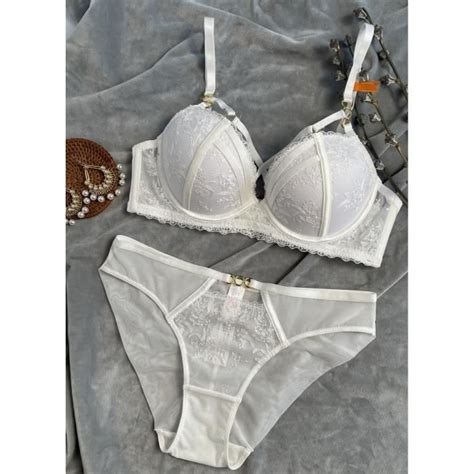 Ensemble Lingerie Femme Dentelle Couleur Solide Anti Affaissement