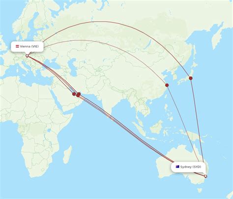 All Flight Routes From Sydney To Vienna SYD To VIE Flight Routes