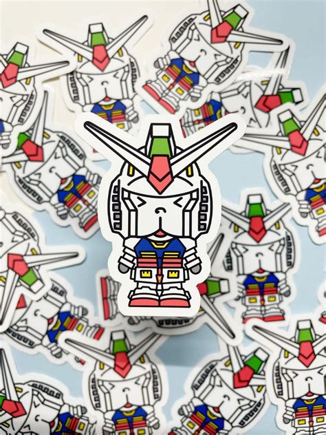 Gundam Stickers Cute Asian Sticker Anime Robot Sticker Etsy