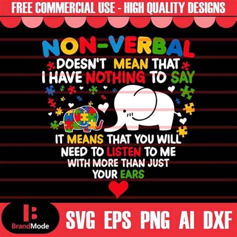 Non-verbal Doesn't Mean That Svg, Autism Quote Svg, Autism Svg, Autism ...