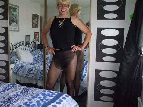 Miss Andi Moorcock A Mature Cd Displaying Her Cock In Pantyhose