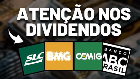 AÇÕES BMGB4 ABCB4 SLCE3 CMIG4 NOVOS VALORES DE DIVIDENDOS PREÇO JUSTO