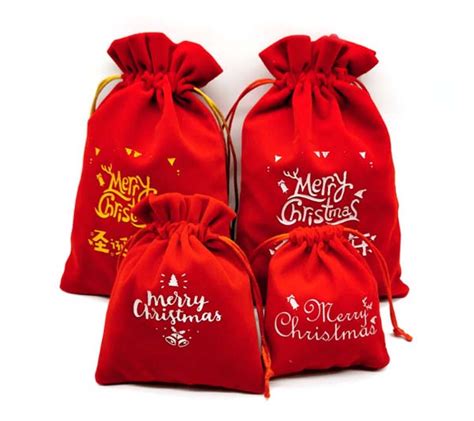 Red Velvet Christmas Gift Bag