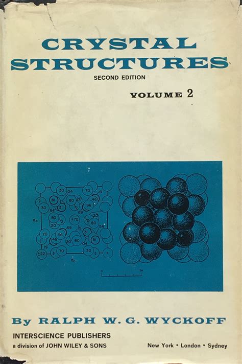 Crystal Structures Vol Inorganic Compounds By Wyckoff R W G Good