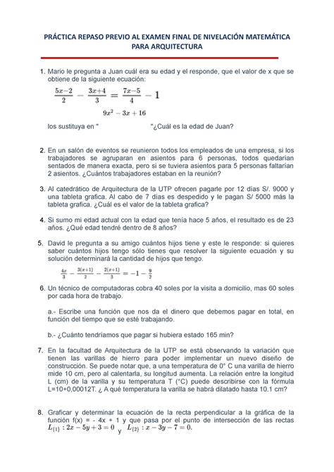 Repaso Previo Al Examen Final Pr Ctica Repaso Previo Al Examen Final