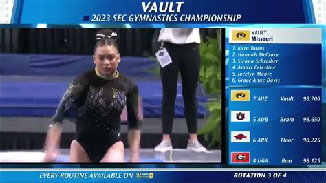 Kyra Burns Vault 9 650 2023 Sec Champs Youtube