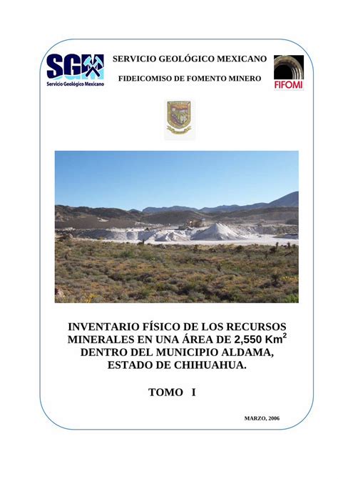 Pdf Inventario F Sico De Los Recursos Sgm Servicio Geol Gico