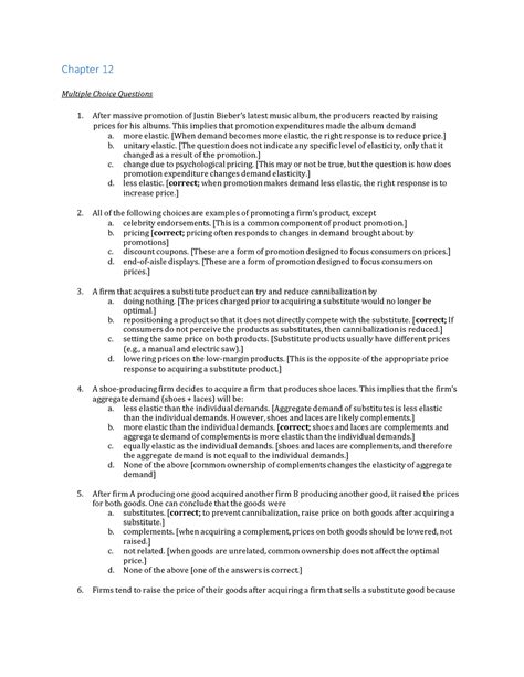 Managerial Economic Reviewer 1 Chapter 12 Multiple Choice Questions