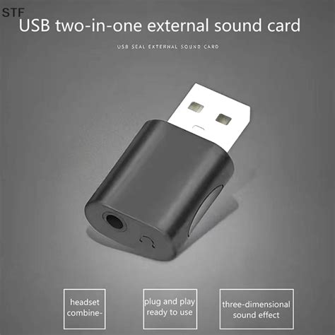 Stf External Usb Sound Card Usb To 35mm Audio Earphone Adapter Aux Mic Audio Jack Microphone