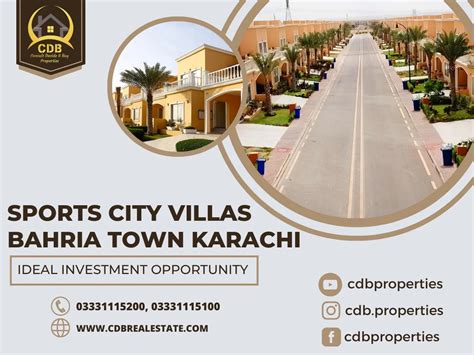 Sports City Villas Bahria Town Karachi Ideal Investment Opportunity