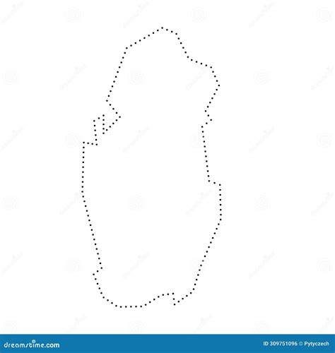 Qatar Dotted Outline Vector Map Stock Vector Illustration Of Shape