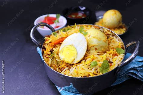 Egg Dum Biryani Or Anda Biryani Fragrant Basmati Rice Cooked With Spicy